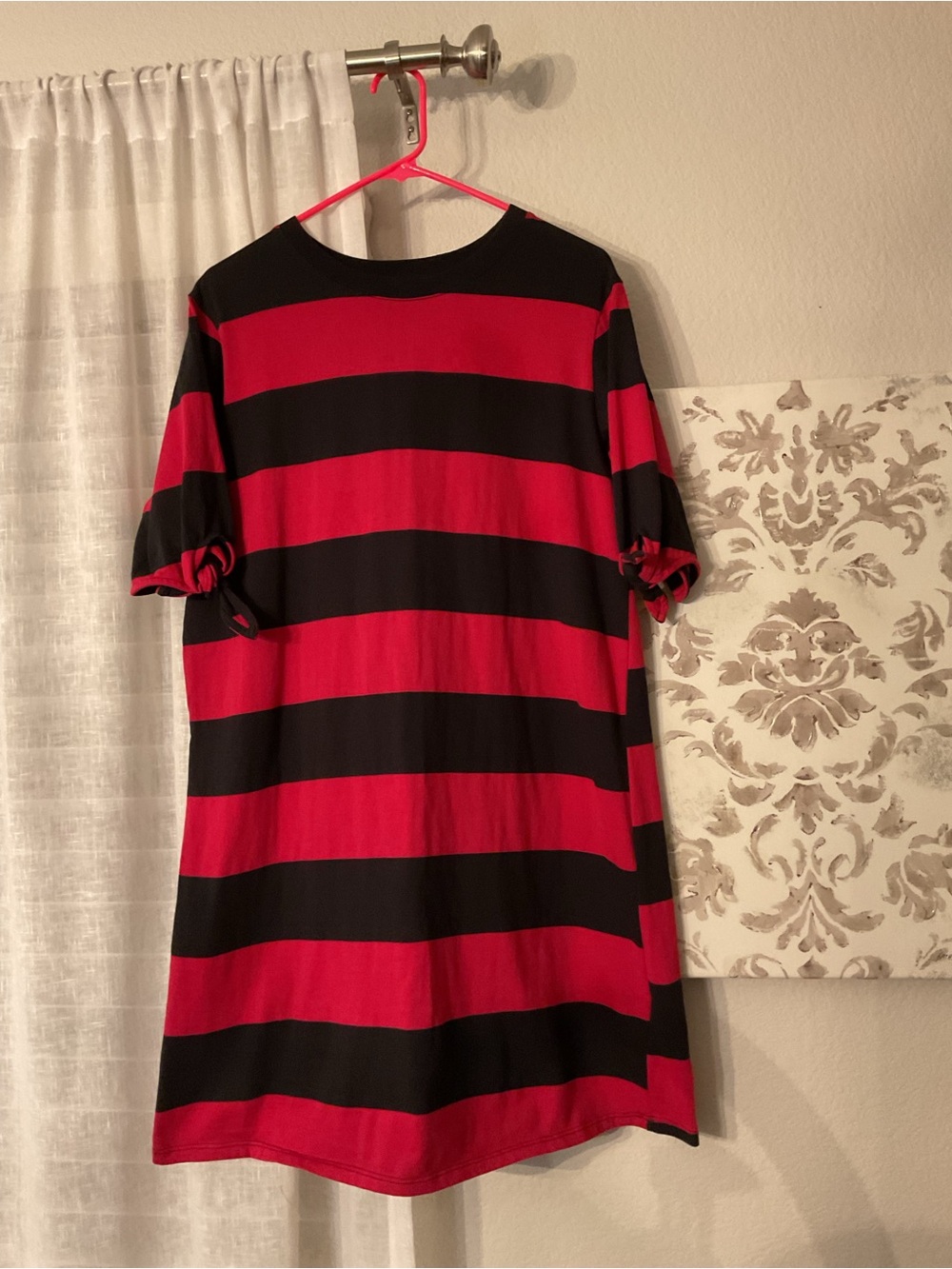 Women's Raspberry and Navy Striped Dress
